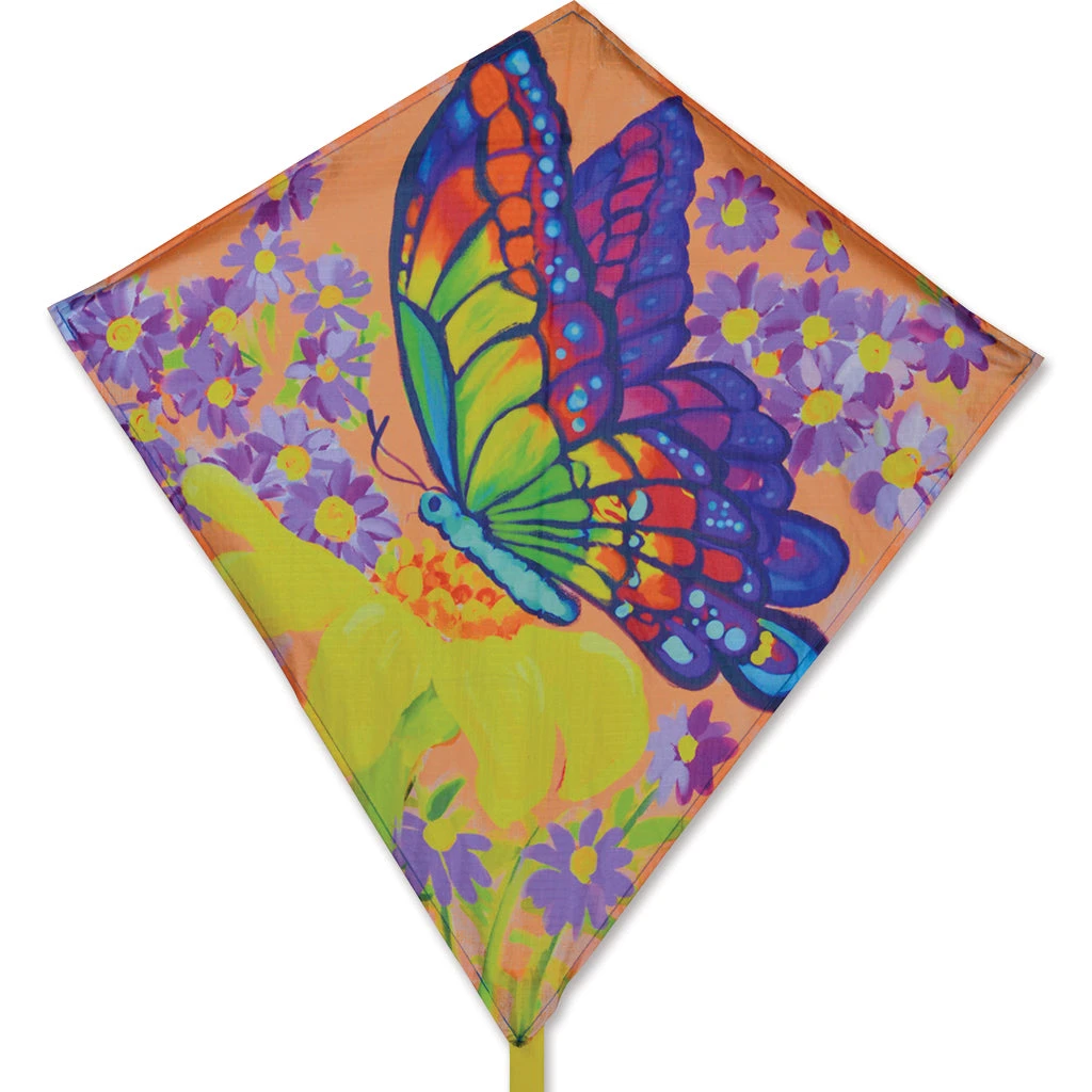 25 In. Diamond Kite - Butterfly And Wildflowers 3 25 In. Diamond Kite - Butterfly And Wildflowers