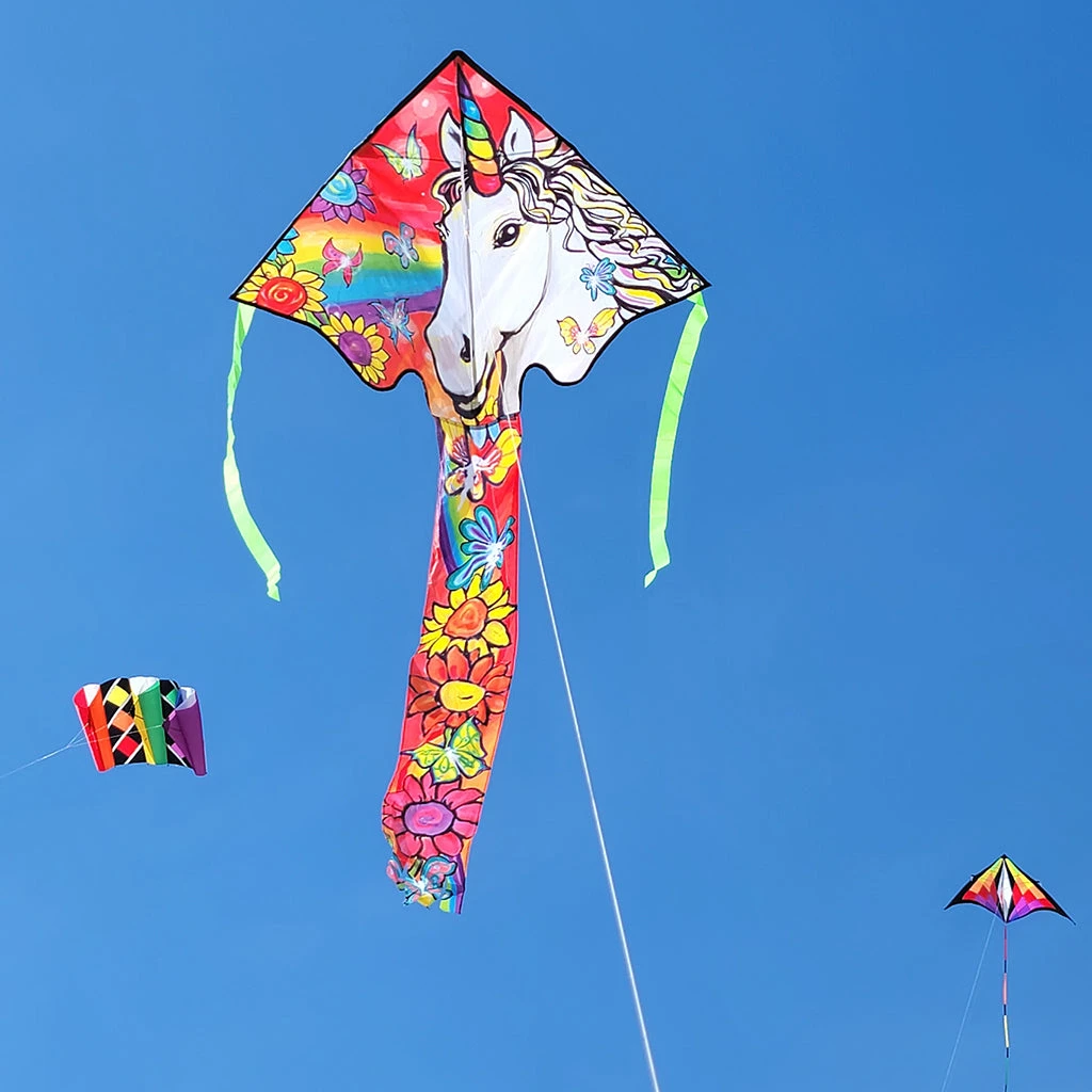 Large Easy Flyer Kite - Unicorn Flowers 6 Large Easy Flyer Kite - Unicorn Flowers - Image 4