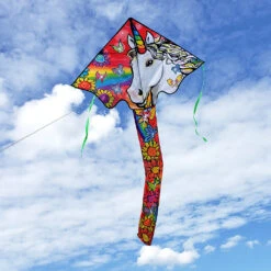 Large Easy Flyer Kite - Unicorn Flowers 8 Large Easy Flyer Kite - Unicorn Flowers -SkyHigh Kites 44024p Unicorn SuperFlier Location 1024