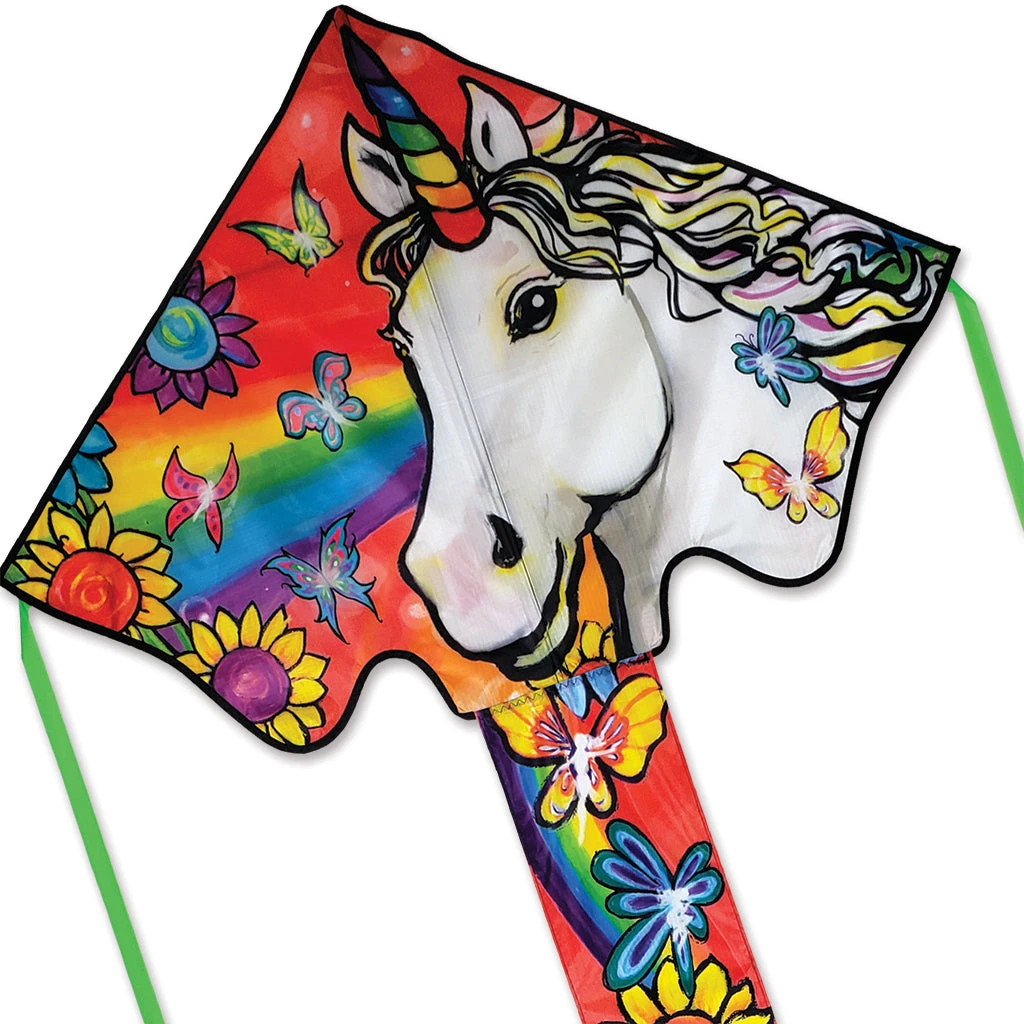 Large Easy Flyer Kite - Unicorn Flowers 3 Large Easy Flyer Kite - Unicorn Flowers