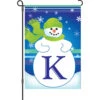 12 In. Winter Monogram Flag - K -SkyHigh Kites 51001g MonogramSnowman LetterK