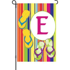 12 In. SummerMonogram Flag - E