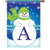28 In. Winter Monogram Flag - A -SkyHigh Kites 52001g MonogramSnowman LetterA