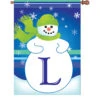 28 In. Winter Monogram Flag - L -SkyHigh Kites 52012g MonogramSnowman LetterL