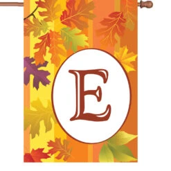 28 In. Fall Monogram Flag - E
