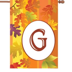 28 In. Fall Monogram Flag - G