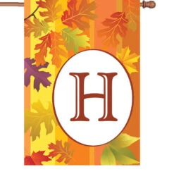28 In. Fall Monogram Flag - H