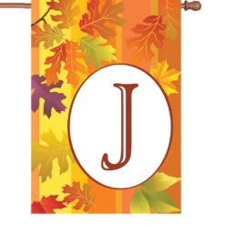 28 In. Fall Monogram Flag - J