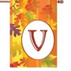 28 In. Fall Monogram Flag - V