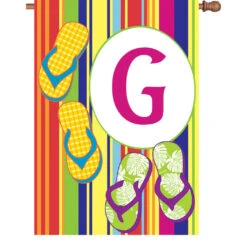 28 In. Summer Monogram Flag - G