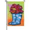 12 In. Flag - Flower Rain Boots