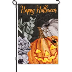 12 In. Flag - Floral Jack O'Lantern
