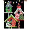 28 In. Flag - Christmas Birdhouses -SkyHigh Kites 57029g ChristmasBirdhouses