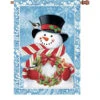 28 In. Flag - Snowman Wreath -SkyHigh Kites 57367p SnowmanWreath House 1024