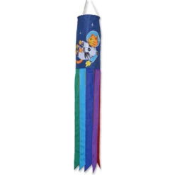 Embroidered Applique Windsock - Space Cats