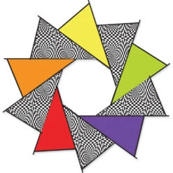 40 In. F-Stop Spinner For Kites And Line - Rainbow Op-Art