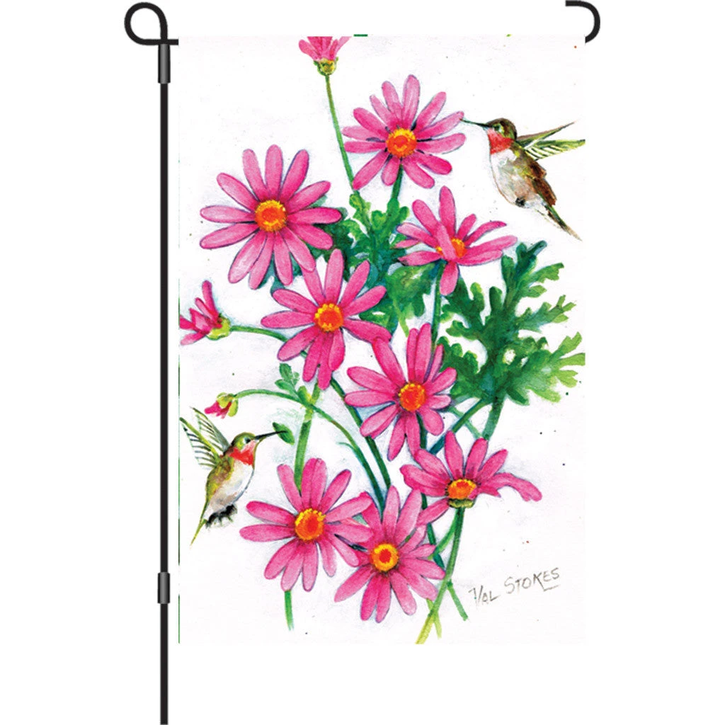 12 In. Flag - Pink Daisies 3 12 In. Flag - Pink Daisies