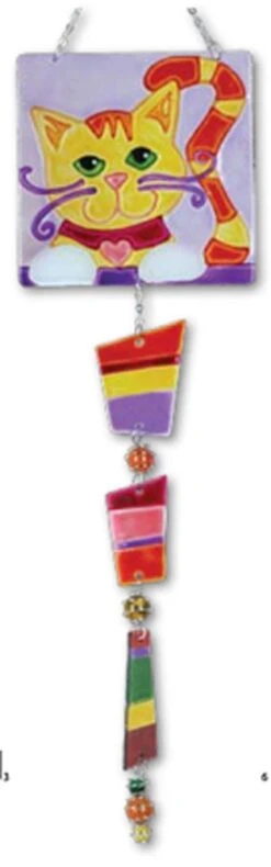Glass Sun Catcher Mobile - Kitty